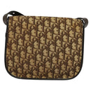 Christian Dior Trotter Canvas Shoulder Bag Brown Gold Auth KD090-2