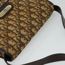 Christian Dior Trotter Canvas Shoulder Bag Brown Gold Auth KD090-6