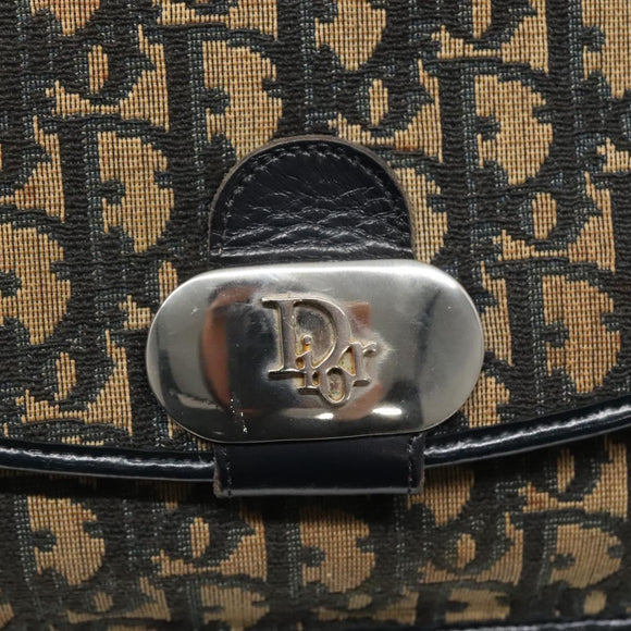 Christian Dior Trotter Canvas Shoulder Bag Navy Auth KD091
