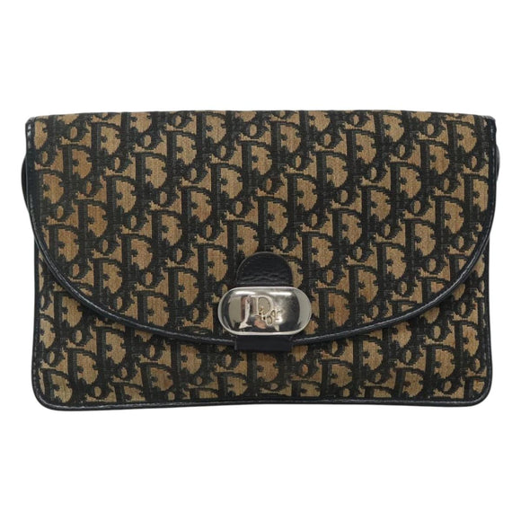 Christian Dior Trotter Canvas Shoulder Bag Navy Auth KD091