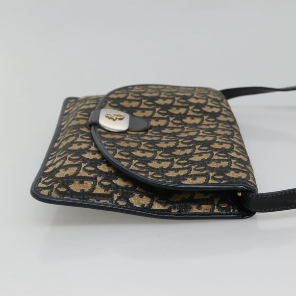 Christian Dior Trotter Canvas Shoulder Bag Navy Auth KD091