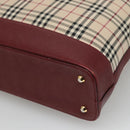 BURBERRY Nova Check Tote Bag Canvas Beige Gold Auth KD099-15