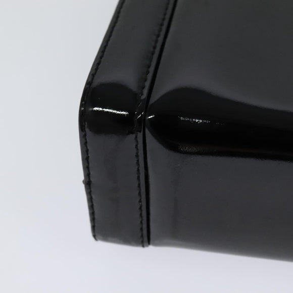 Salvatore Ferragamo Gancini Shoulder Bag Enamel Black Gold Auth KD105