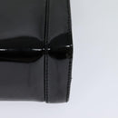 Salvatore Ferragamo Gancini Shoulder Bag Enamel Black Gold Auth KD105-17