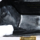 Salvatore Ferragamo Gancini Shoulder Bag Enamel Black Gold Auth KD105-19