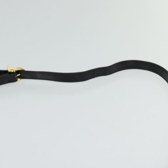 Salvatore Ferragamo Gancini Shoulder Bag Enamel Black Gold Auth KD105