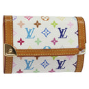 LOUIS VUITTON Monogram Multicolor Porte Monnaie Plat White M92657 Auth KD109-1