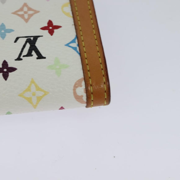 LOUIS VUITTON Monogram Multicolor Porte Monnaie Plat White M92657 Auth KD109