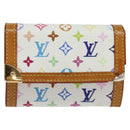 LOUIS VUITTON Monogram Multicolor Porte Monnaie Plat White M92657 Auth KD109-13