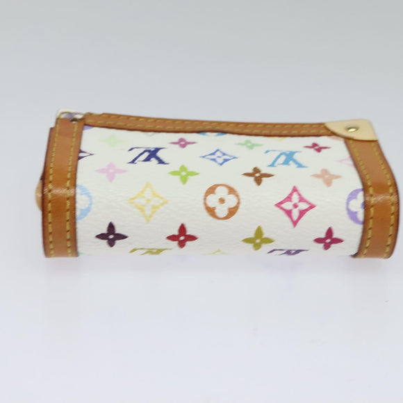 LOUIS VUITTON Monogram Multicolor Porte Monnaie Plat White M92657 Auth KD109