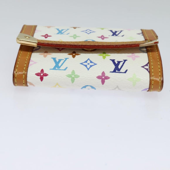 LOUIS VUITTON Monogram Multicolor Porte Monnaie Plat White M92657 Auth KD109