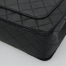 CHANEL Matelasse Chain Shoulder Bag Lamb Skin Black Gold CC Auth KD113-15