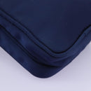 PRADA Shoulder Bag Nylon Blue Gold Auth KD114V-15