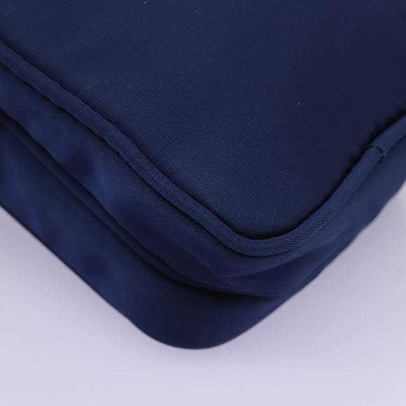 PRADA Shoulder Bag Nylon Blue Gold Auth KD114V