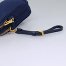 PRADA Shoulder Bag Nylon Blue Gold Auth KD114V-8
