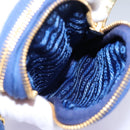 PRADA Shoulder Bag Nylon Blue Gold Auth KD114V-10