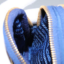 PRADA Shoulder Bag Nylon Blue Gold Auth KD114V-19