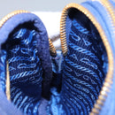 PRADA Shoulder Bag Nylon Blue Gold Auth KD114V-24