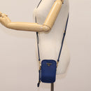 PRADA Shoulder Bag Nylon Blue Gold Auth KD114V-26