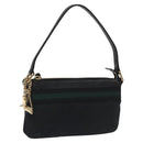 GUCCI GG Canvas Sherry Line Accessory Pouch Black Khaki 145970 Auth KD125V-1