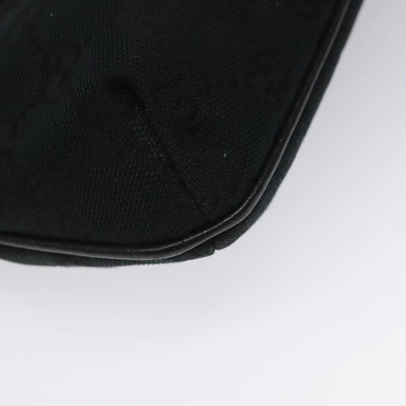 GUCCI GG Canvas Sherry Line Accessory Pouch Black Khaki 145970 Auth KD125V