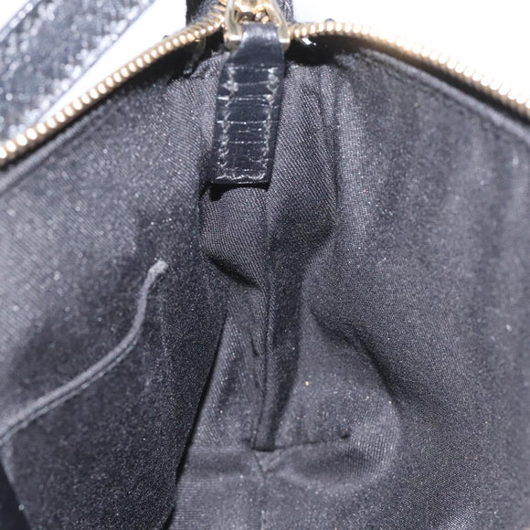 GUCCI GG Canvas Sherry Line Accessory Pouch Black Khaki 145970 Auth KD125V
