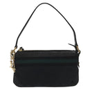 GUCCI GG Canvas Sherry Line Accessory Pouch Black Khaki 145970 Auth KD125V-13