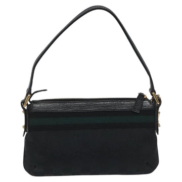 GUCCI GG Canvas Sherry Line Accessory Pouch Black Khaki 145970 Auth KD125V - 0