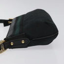 GUCCI GG Canvas Sherry Line Accessory Pouch Black Khaki 145970 Auth KD125V-4