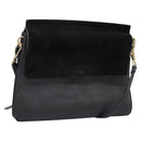 Chloe Fay Shoulder Bag Suede Leather Black Auth KD130-1