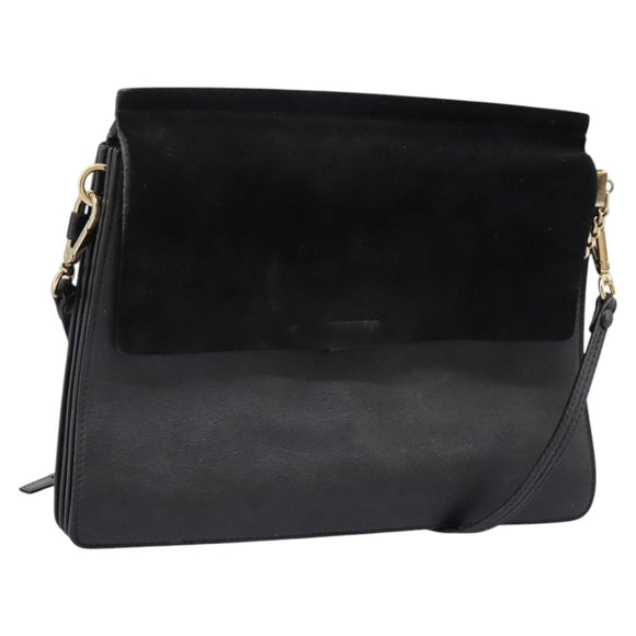 Chloe Fay Shoulder Bag Suede Leather Black Auth KD130