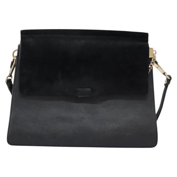Chloe Fay Shoulder Bag Suede Leather Black Auth KD130 - 0