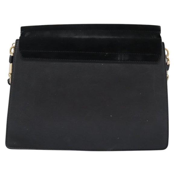 Chloe Fay Shoulder Bag Suede Leather Black Auth KD130