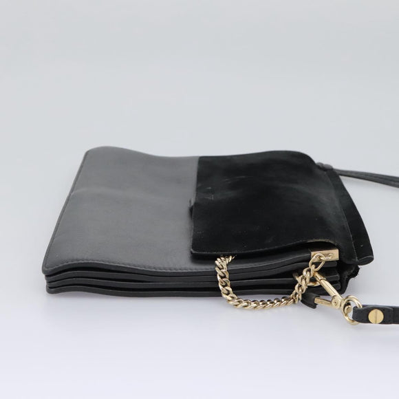 Chloe Fay Shoulder Bag Suede Leather Black Auth KD130