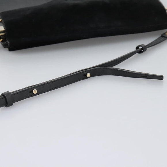 Chloe Fay Shoulder Bag Suede Leather Black Auth KD130