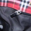 BURBERRY Nova Check Tote Bag Nylon Red Silver Auth KD137-19