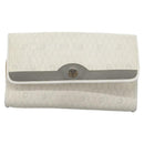 Christian Dior Honeycomb Canvas Chain Shoulder Bag PVC Leather White Auth KD140-13