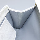 Christian Dior Honeycomb Canvas Chain Shoulder Bag PVC Leather White Auth KD140-24