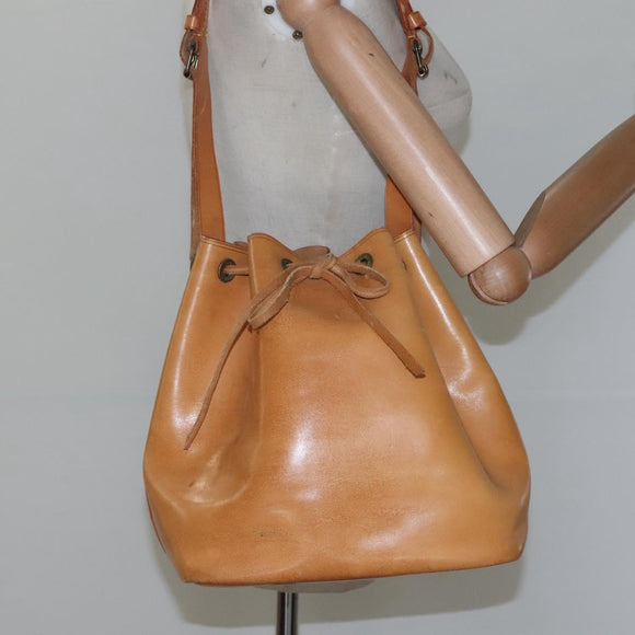 LOUIS VUITTON Nomad leather Petit Noe Shoulder Bag Beige M85003 LV Auth KD147