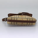 Burberrys Nova Check Shoulder Bag PVC Leather Beige Auth KD166-5