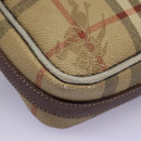 Burberrys Nova Check Shoulder Bag PVC Leather Beige Auth KD166-9