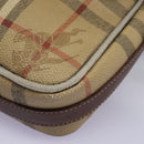 Burberrys Nova Check Shoulder Bag PVC Leather Beige Auth KD166-15