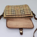 Burberrys Nova Check Shoulder Bag PVC Leather Beige Auth KD166-10