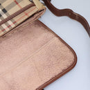 Burberrys Nova Check Shoulder Bag PVC Leather Beige Auth KD166-21