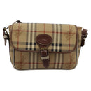 Burberrys Nova Check Shoulder Bag PVC Leather Beige Auth KD166-13