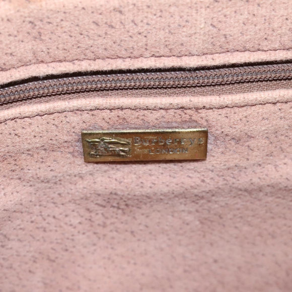 Burberrys Nova Check Shoulder Bag PVC Leather Beige Auth KD166