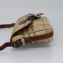 Burberrys Nova Check Shoulder Bag PVC Leather Beige Auth KD166-3