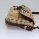 Burberrys Nova Check Shoulder Bag PVC Leather Beige Auth KD166-4