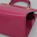 CELINE Hand Bag Leather 2way Gold Pink Auth KD168-14