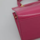 CELINE Hand Bag Leather 2way Gold Pink Auth KD168-15